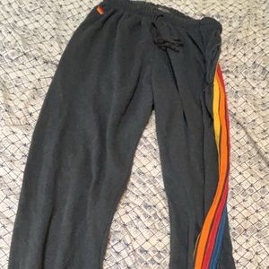 AVIATOR NATION 5 STRIPE SWEATPANTS - CHARCOAL